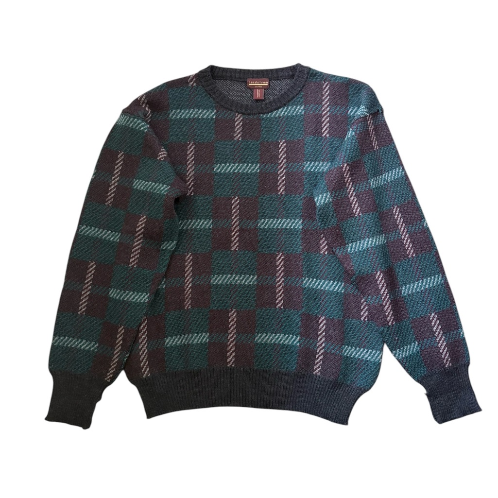 Nordstrom Vintage 100% Merino Wool Made In Uruguay 90s Crewneck Sweater Green